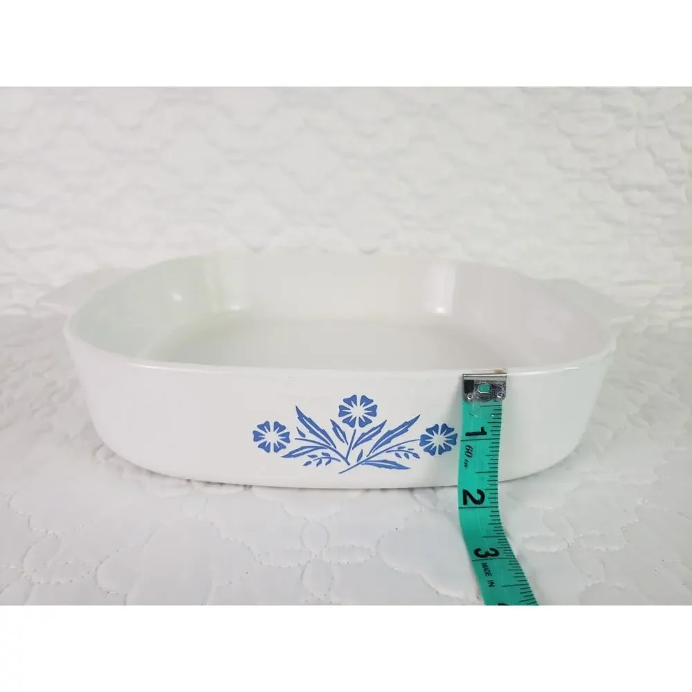 Vintage Corning Ware Blue Cornflower A-10-B Casserole Dish & P-41 Petite Pan Lot